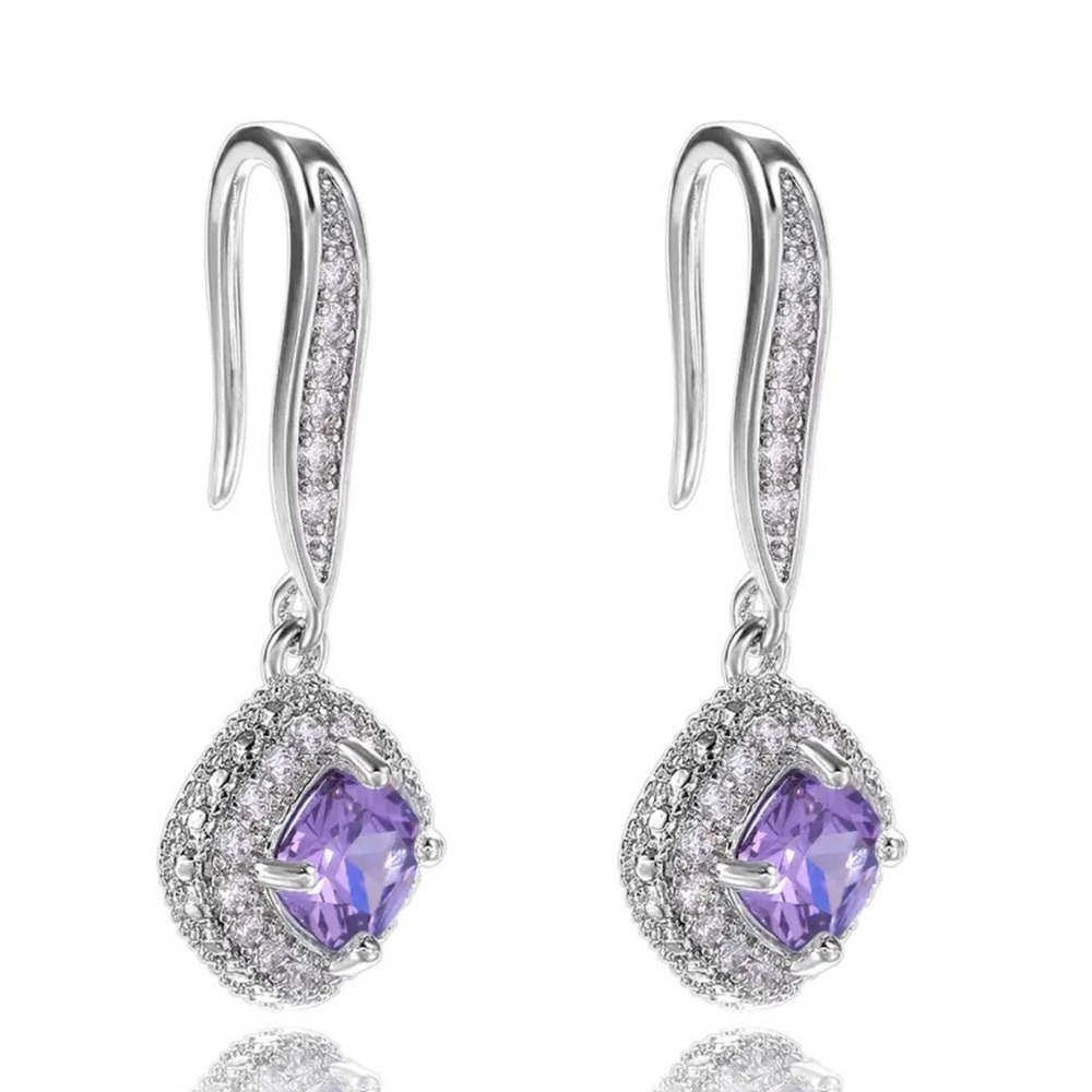 Crystal Dangle Drop Earrings - Picture 4 of 11